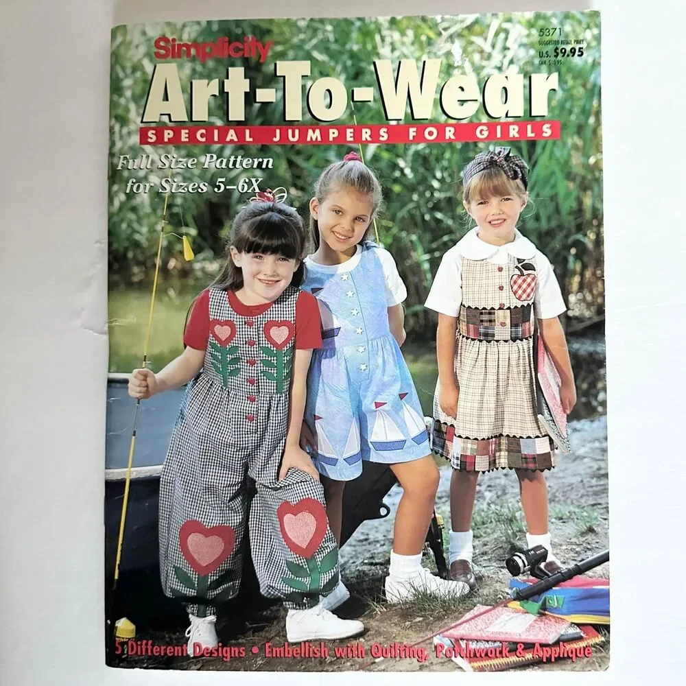 Girls Jumper Patterns Simplicity Art To Wear Sewing Book 5 Designs Sz 5-6X
